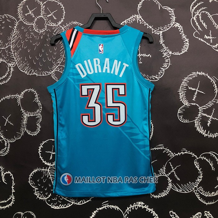 Maillot Oklahoma City Thunder Kevin Durant NO 35 Ville 2018-19 Bleu